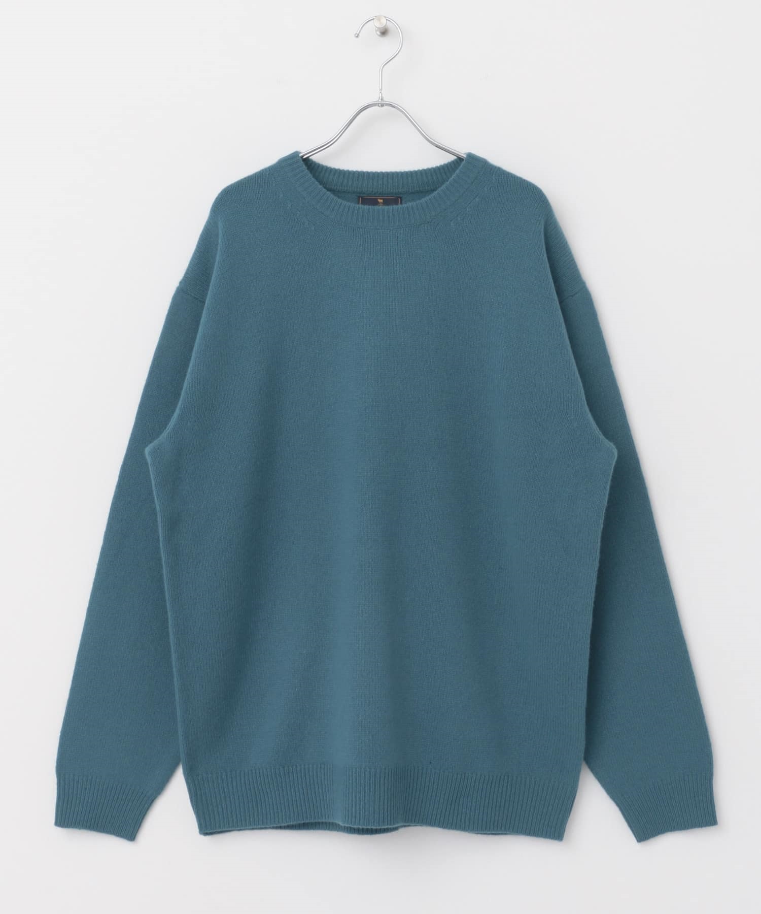 漢密爾頓羊毛圓領針織衫(綠松石色-L-BLUE)