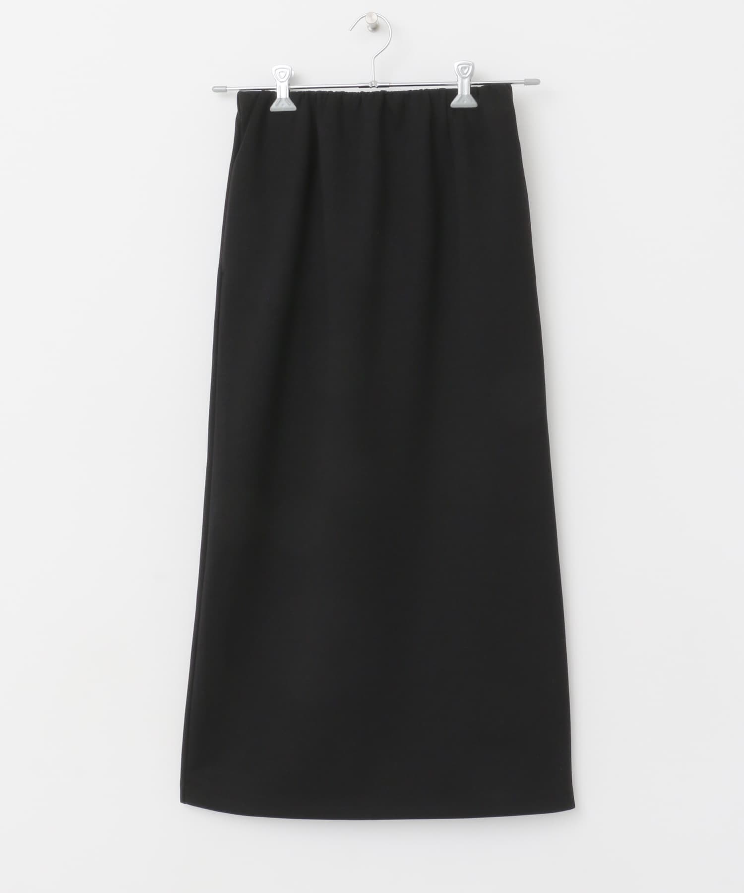 空氣感針織直筒裙(黑色-M-BLACK)