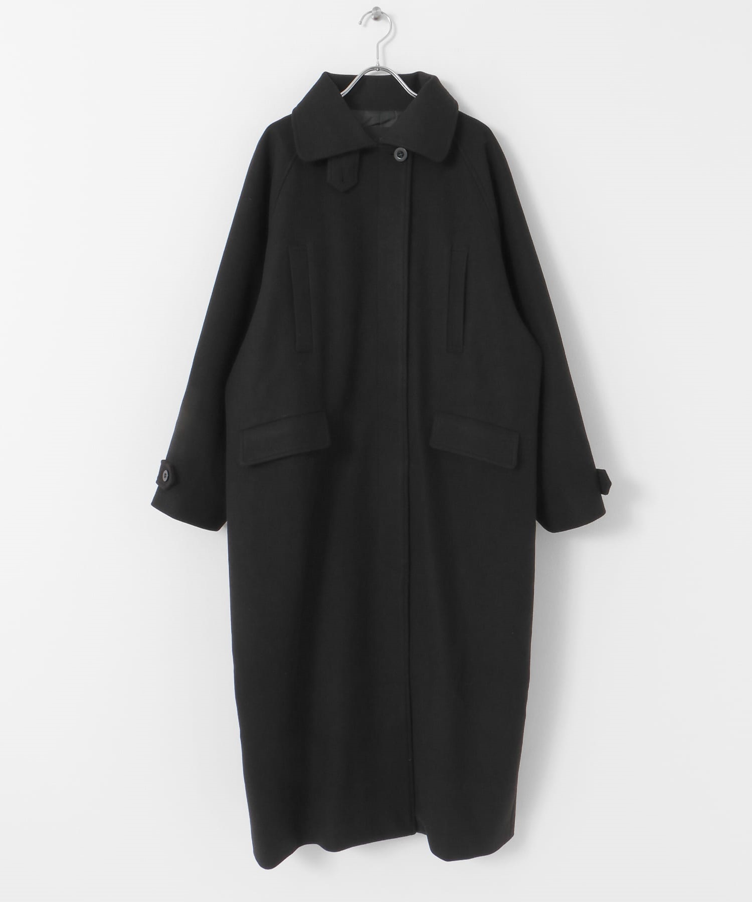 繭型長版大衣(黑色-36-BLACK)