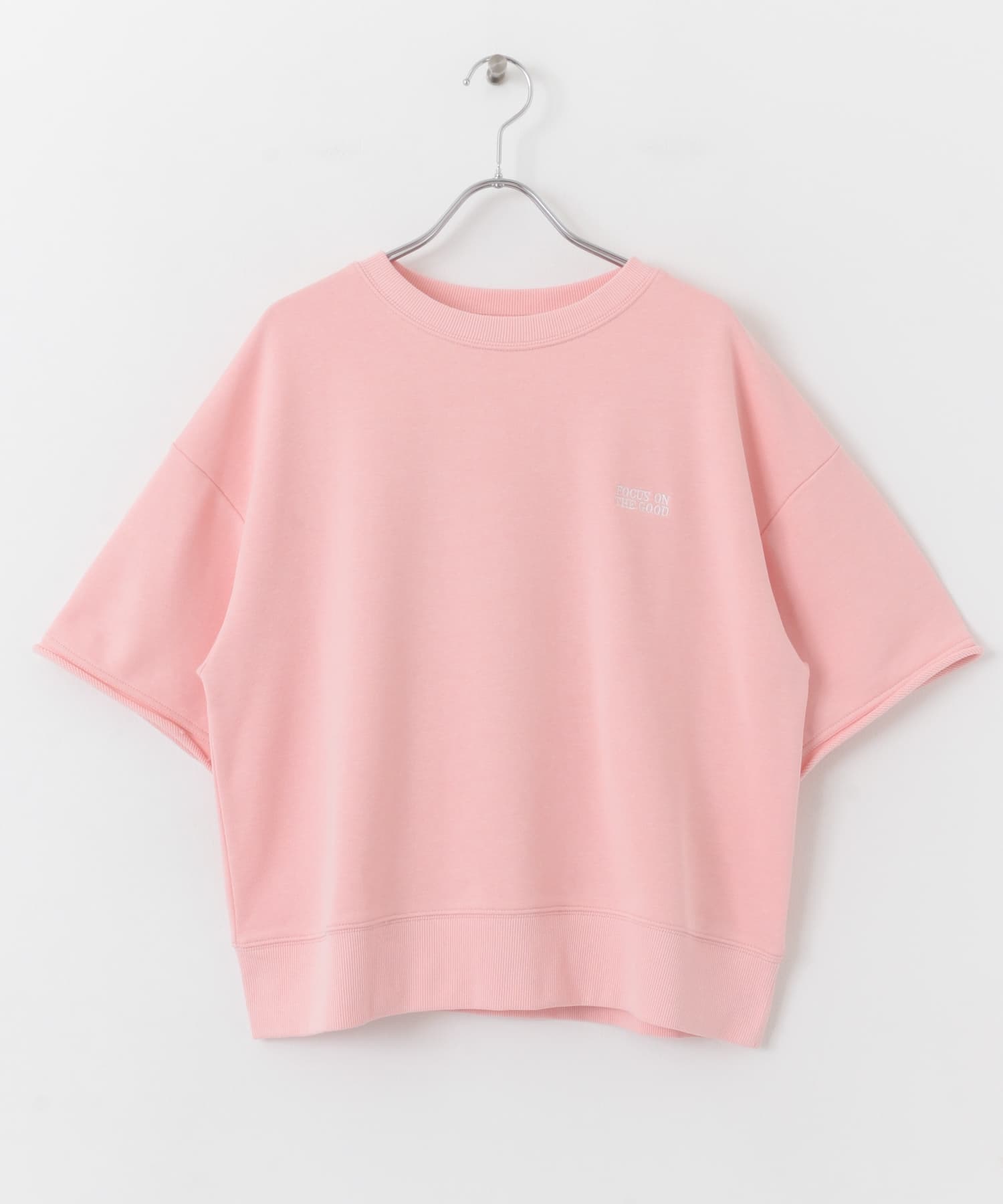 棉質毛圈LOGO T恤(粉紅色-FREE-PINK)