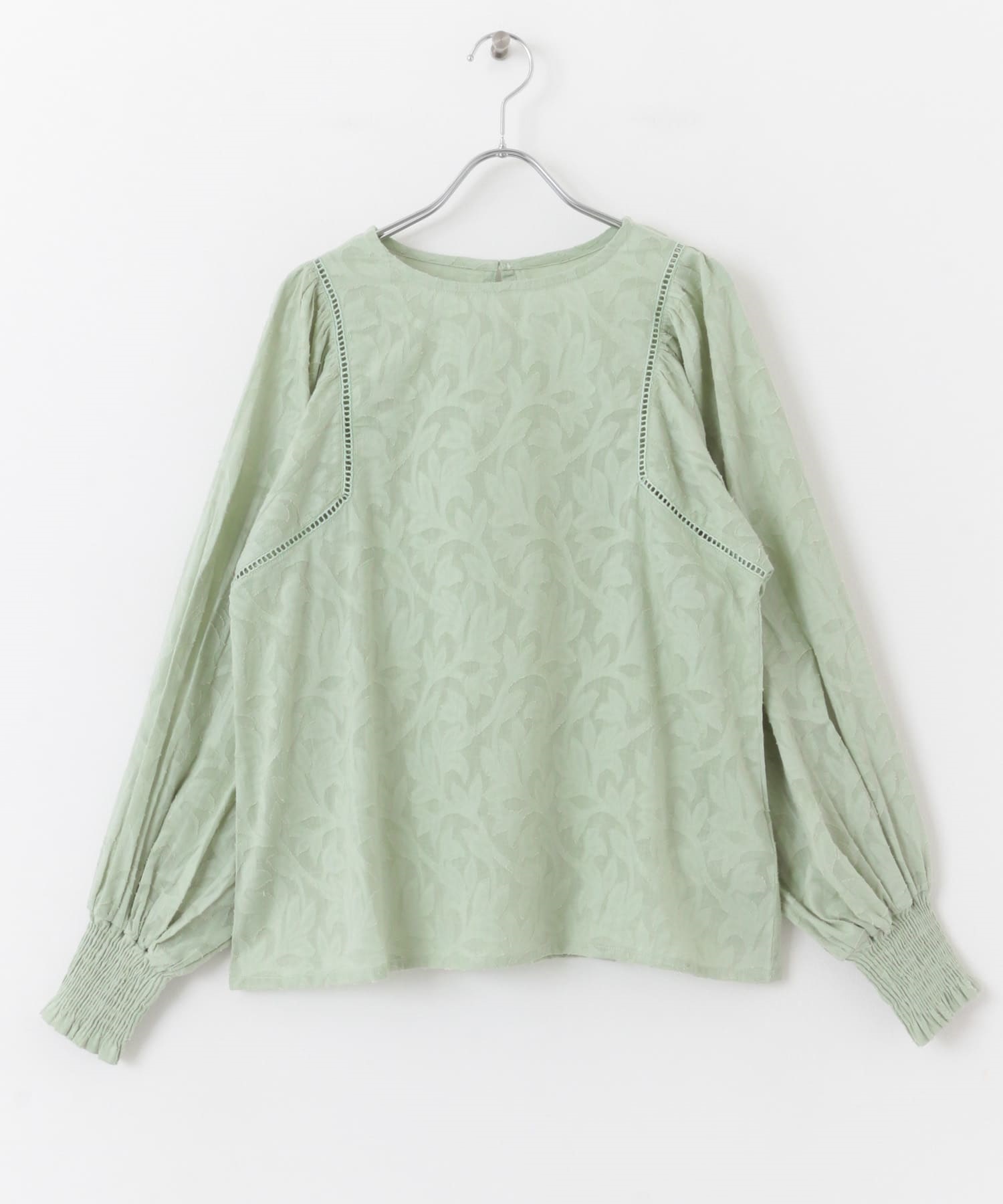 棉質植物緹花罩衫(薄荷綠-FREE-MINT)