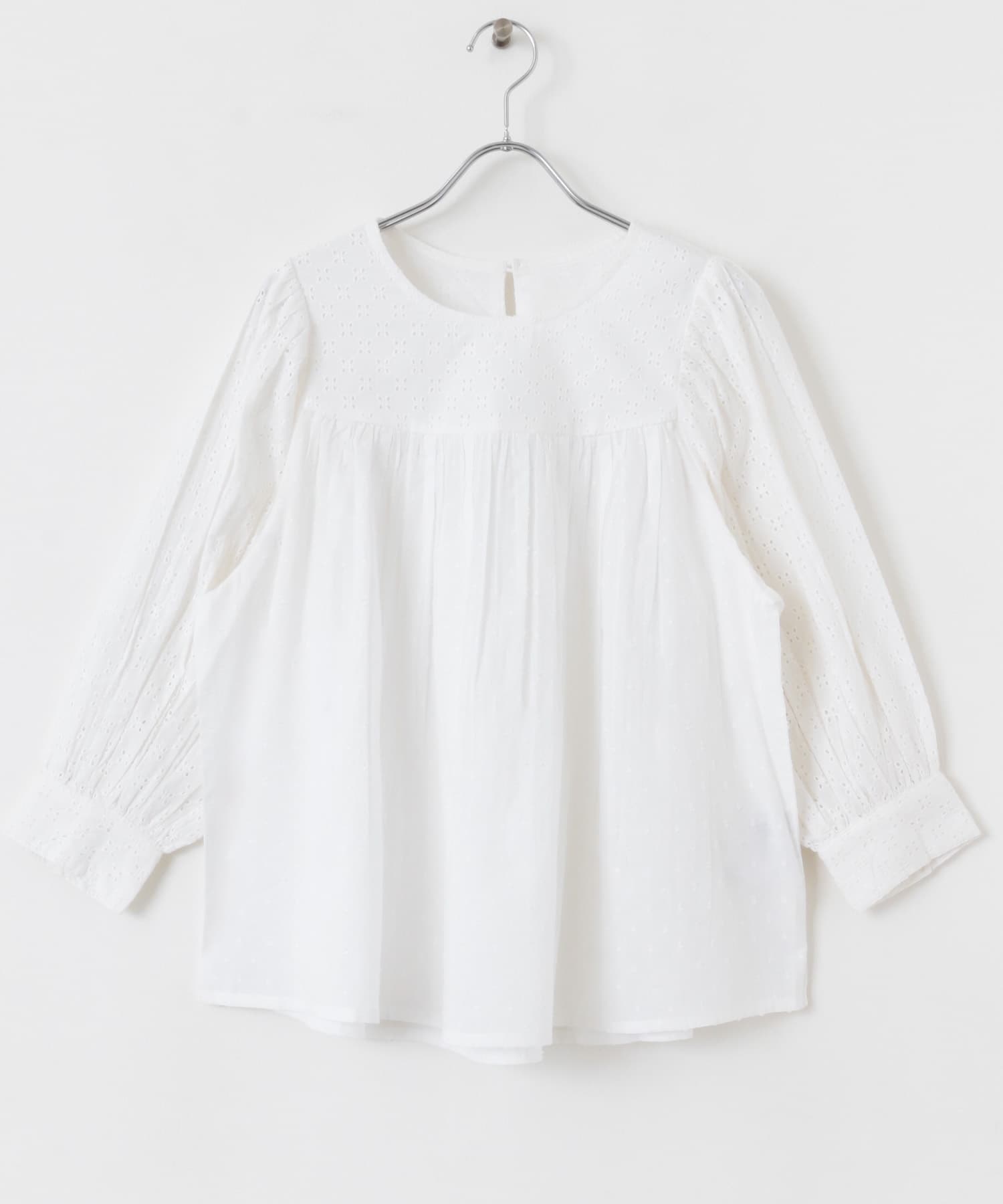 棉質多臂蕾絲罩衫(米色-FREE-OFF WHITE)