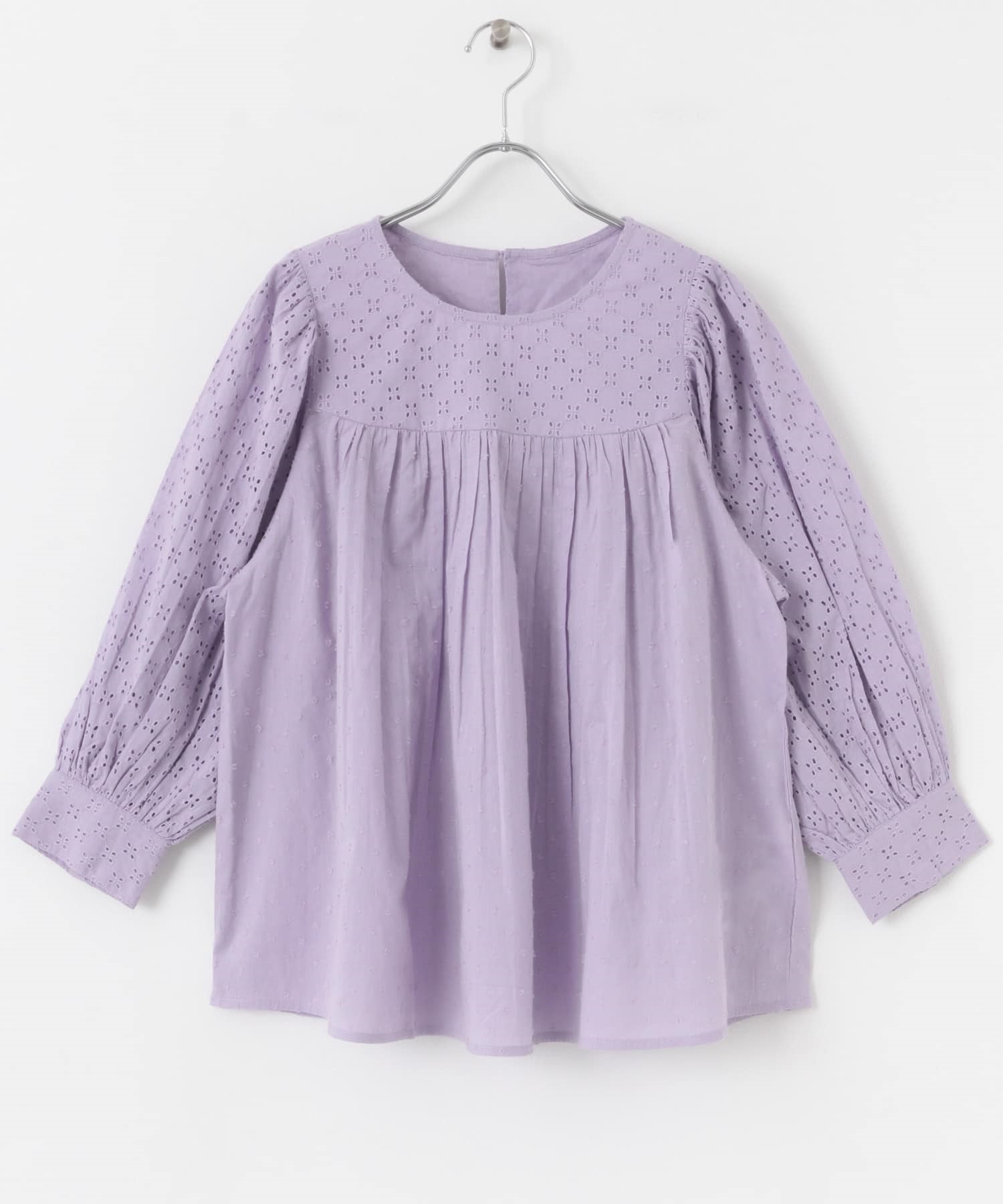 棉質多臂蕾絲罩衫(紫羅蘭色-FREE-其他紫色)