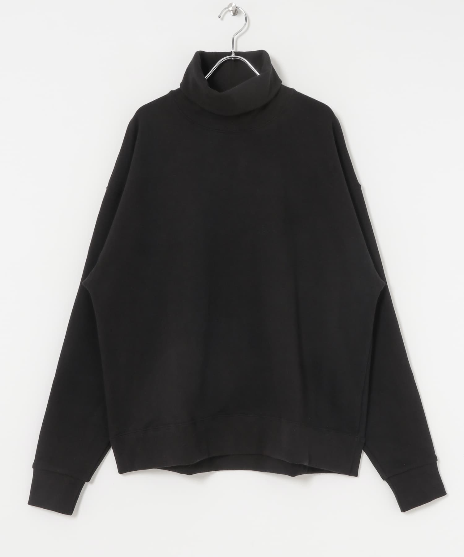 AZUMA毛圈高領上衣(黑色-L-BLACK)
