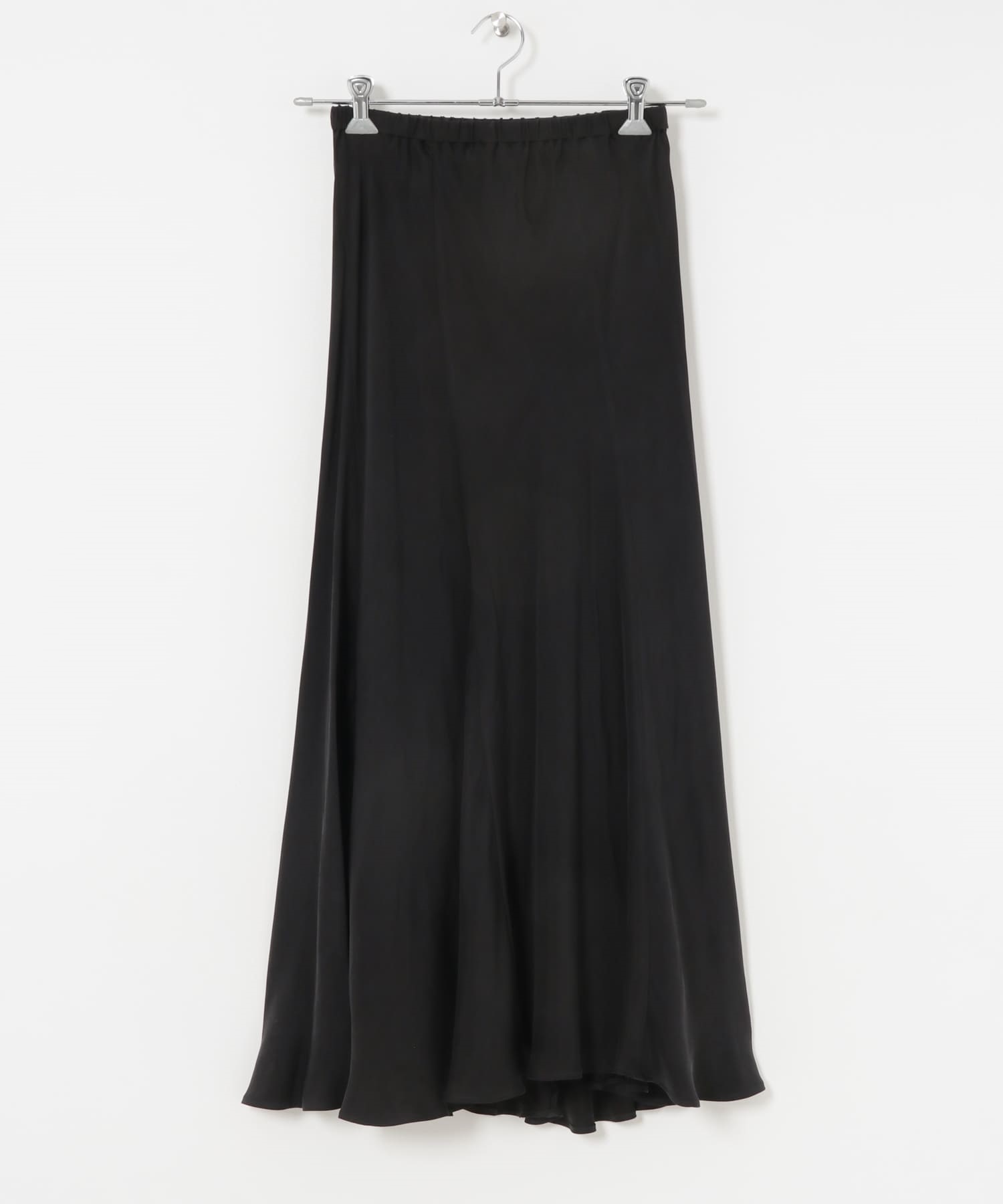 銅氨纖維斜裁傘狀裙(黑色-FREE-BLACK)