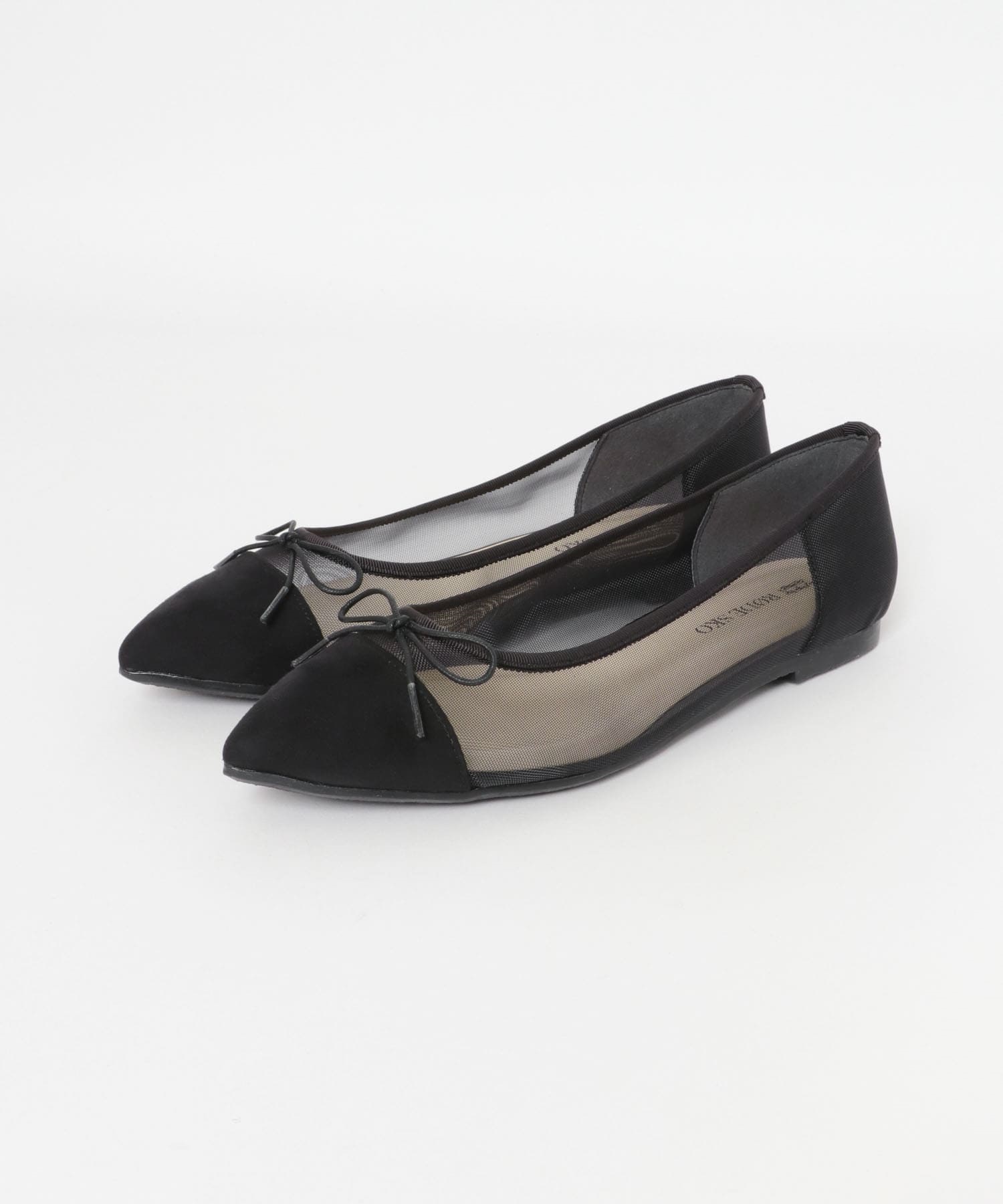 日本製蝴蝶結透膚尖頭鞋(黑色-36-BLACK)
