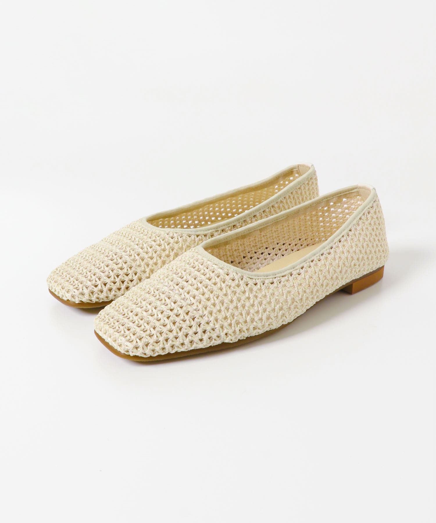 日本製編織方頭鞋(象牙白-36-IVORY)