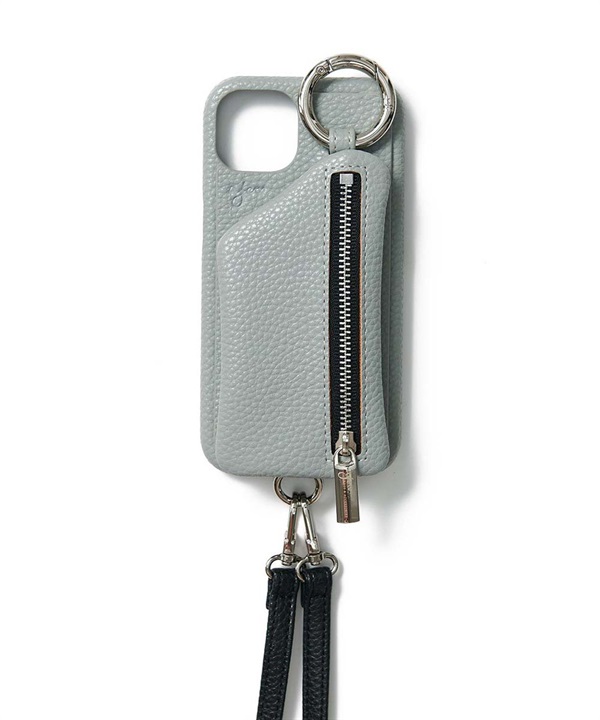 ajew / 金屬環拉鍊手機殼(藍色-iPhone 13-LIGHT BLUE)