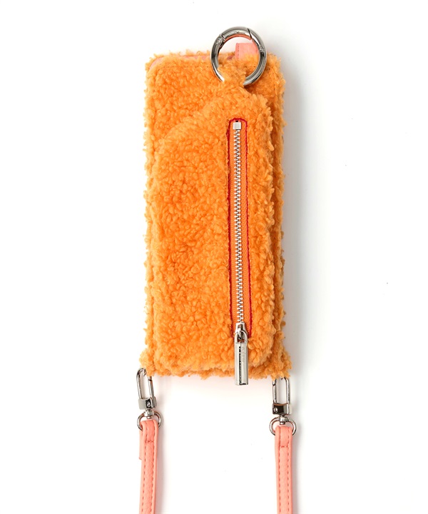 ajew / 絨毛掀蓋手機殼(橘色-M-ORANGE)