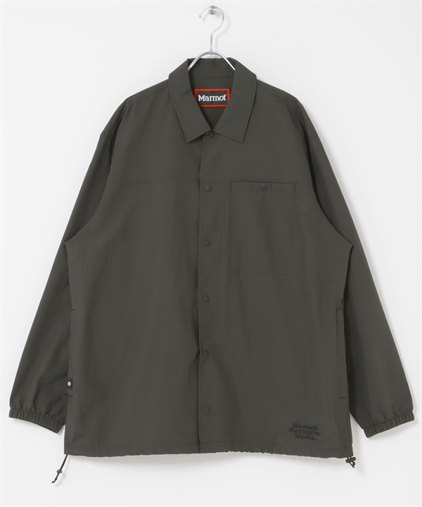 【別注】Marmot / 襯衫式教練外套(墨黑色-M-DEEPBLACK)