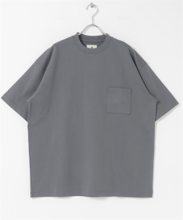 【別注】Snow Peak / 口袋LOGO短袖T恤(藍灰色-M-BLUE)