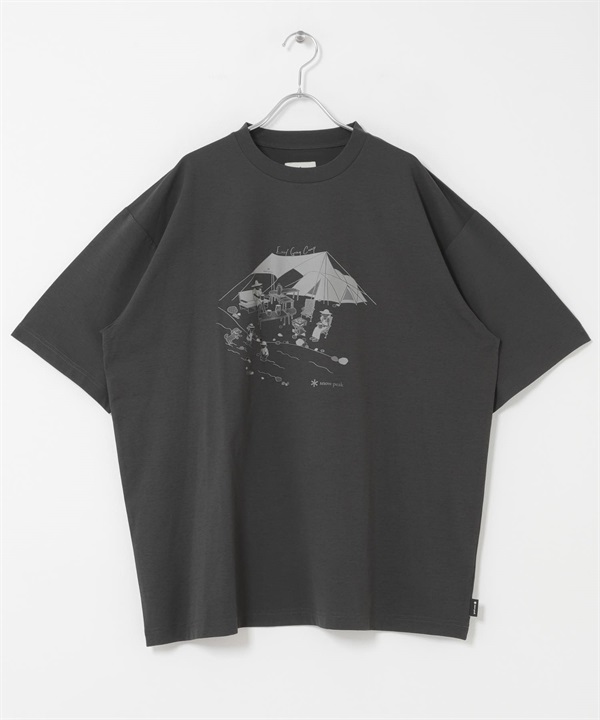 【別注】Snow Peak / 水陸兩用家庭露營印花T恤(炭灰色-M-CHARCOAL GRAY)