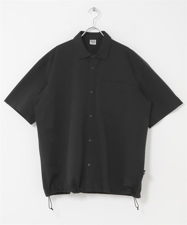 【別注】Marmot / DotAir® 短袖襯衫(墨黑色-M-DEEPBLACK)