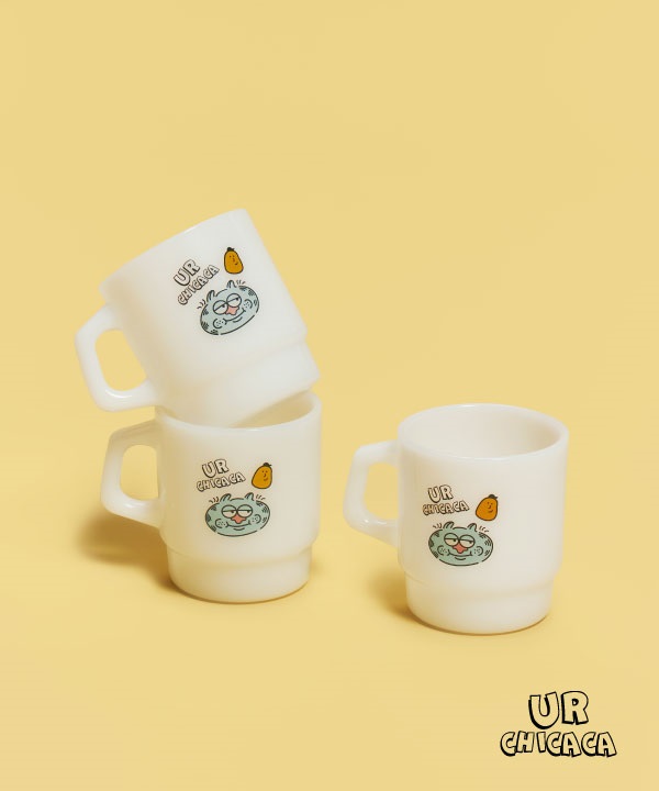 CHICACA x UR 牛奶玻璃把手杯(白色-ONE-其他白色)