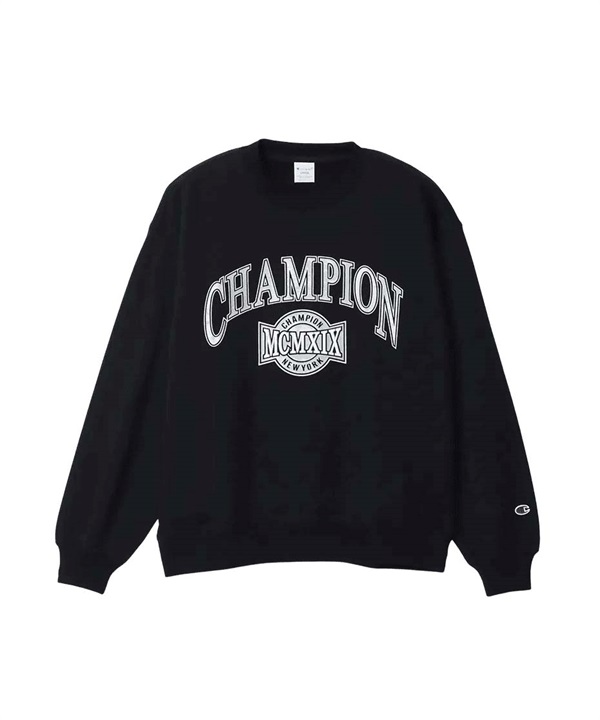 Champion / 學院風LOGO印花休閒上衣(黑色-M-BLACK)
