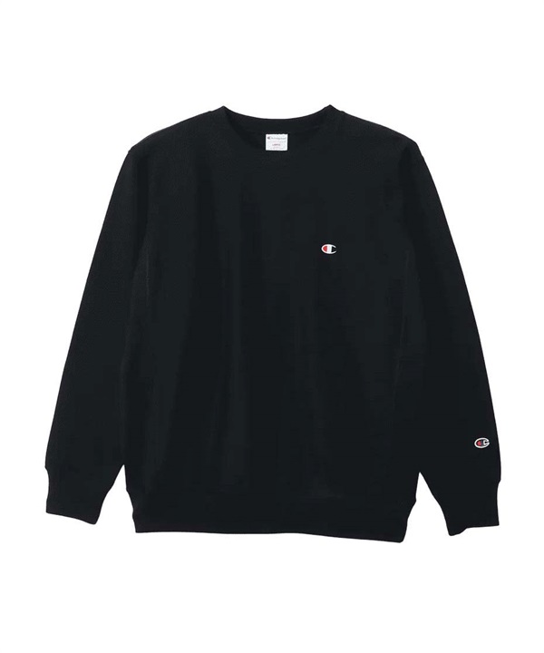 Champion / 10oz 刺繡LOGO圓領上衣(黑色-M-BLACK)