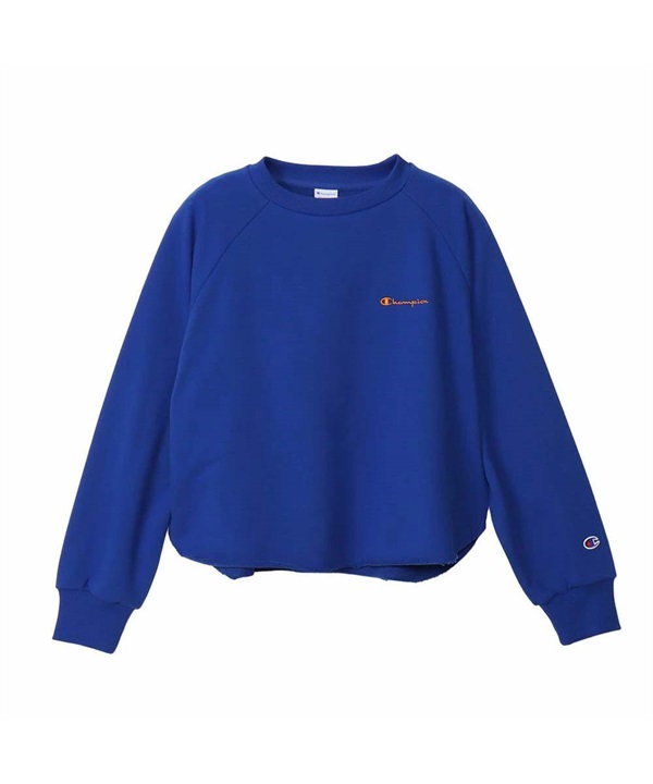 Champion / 不收邊圓弧下擺休閒上衣(藍色-M-BLUE)
