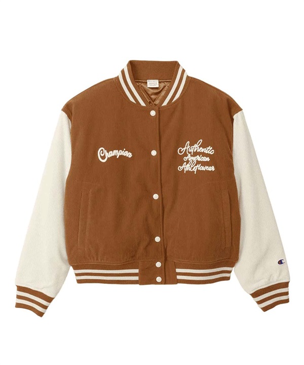 Champion / 燈芯絨刺繡棒球夾克(膚色-M-BEIGE)