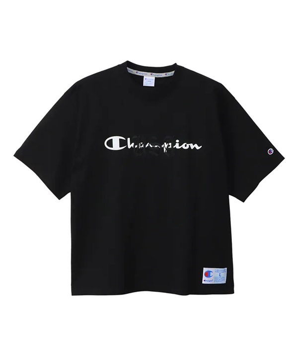 Champion / 刺繡印花LOGO短袖 T恤(黑色-M-BLACK)