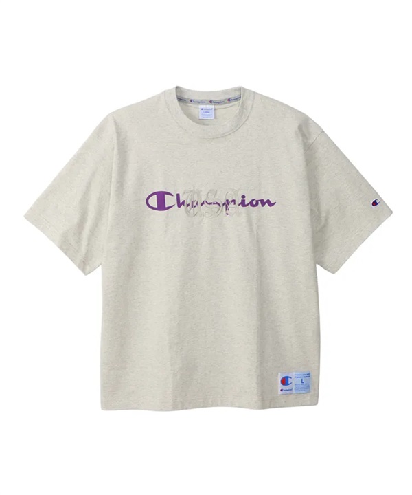 Champion / 刺繡印花LOGO短袖 T恤(燕麥色-M-OATMEAL)