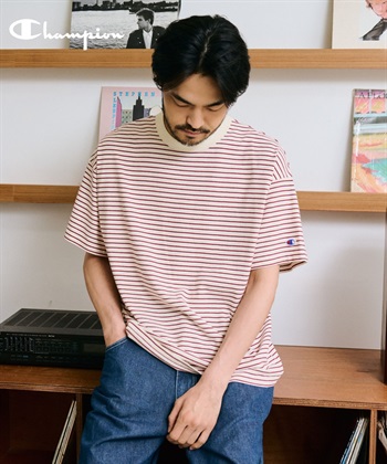 Champion / 多色橫紋短袖T恤