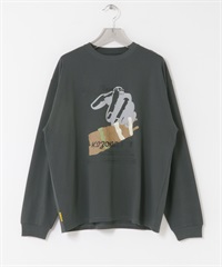 鳥貴族×UR UnuboResearch 長袖T恤B(炭灰色-M-CHARCOAL GRAY)