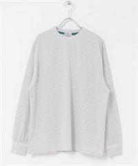 FORK&SPOON CAVE橫紋長袖T恤(米色ｘ炭灰色-4-其他白色)