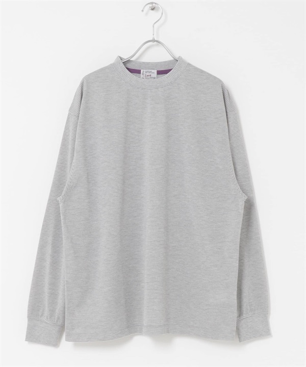 FORK&SPOON CAVE橫紋長袖T恤(灰色ｘ米色-4-其他灰色)