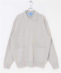 FORK&SPOON 針織POLO開襟衫(灰色ｘ米色-4-COLOR B)