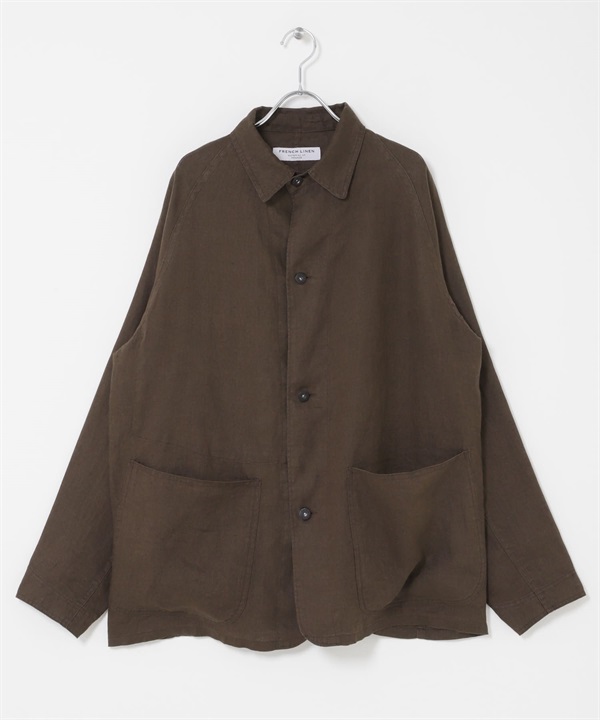 FORK&SPOON 亞麻襯衫夾克(棕色-4-BROWN)
