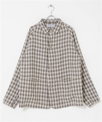 FORK&SPOON 亞麻襯衫夾克(膚色格紋-4-其他膚色)