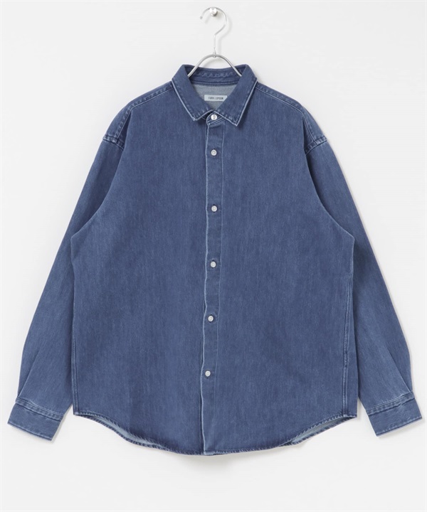 FORK&SPOON 和紙混紡牛仔襯衫(藍色-4-BLUE)