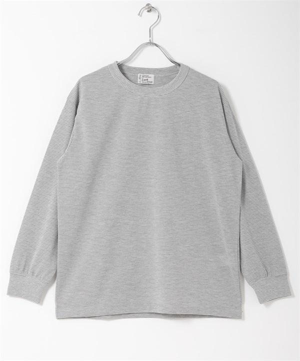 FORK&SPOON CAVE橫紋長袖T恤(灰色ｘ米色-1-其他灰色)