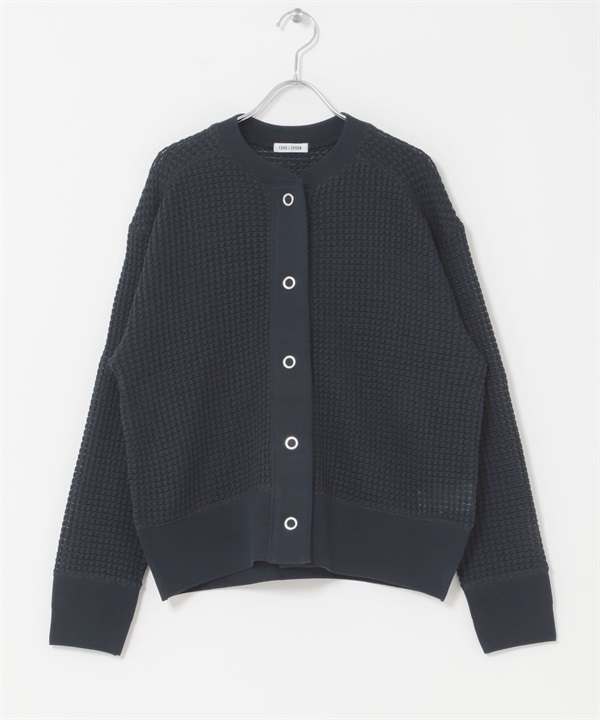 FORK&SPOON 華夫格開襟衫(藏青色-1-NAVY)