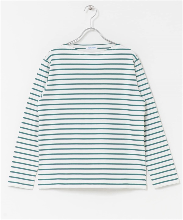 FORK&SPOON 船型領橫紋上衣(米色x綠色-1-其他綠色)