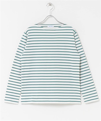 FORK&SPOON 船型領橫紋上衣(米色x綠色-2-其他綠色)