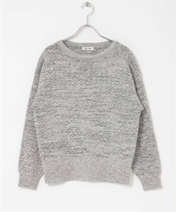 FORK&SPOON 帶狀紗船型領針織衫(黑色x象牙白-1-其他黑色)