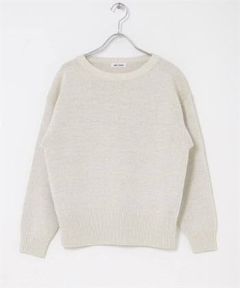 FORK&SPOON 帶狀紗船型領針織衫(膚色x象牙白-1-其他膚色)