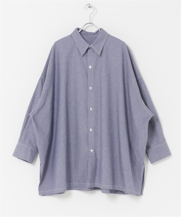 FORK&SPOON 寬版水手布襯衫(藍色-1-BLUE)