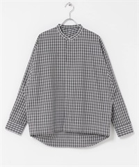 FORK&SPOON 原子扣繭型長袖襯衫(黑色格紋-1-其他黑色)