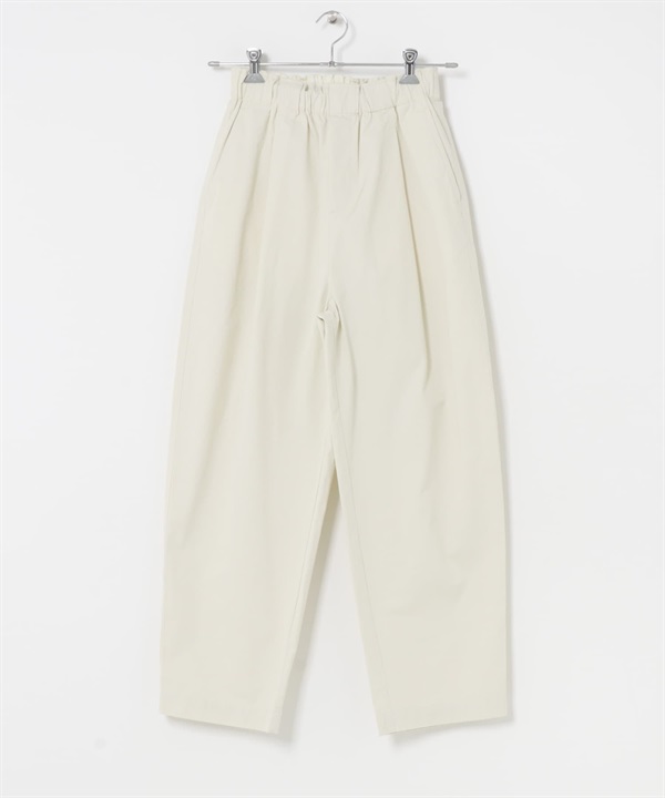 FORK&SPOON 棉質斜紋弧線剪裁長褲(象牙白-1-IVORY)