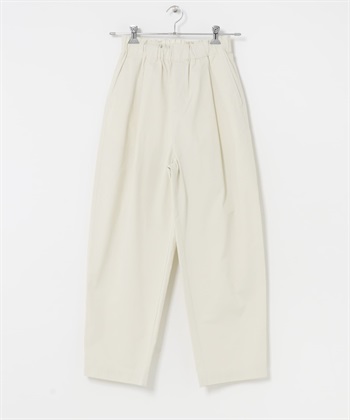 FORK&SPOON 棉質斜紋弧線剪裁長褲(象牙白-1-IVORY)