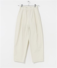 FORK&SPOON 棉質斜紋弧線剪裁長褲(象牙白-1-IVORY)