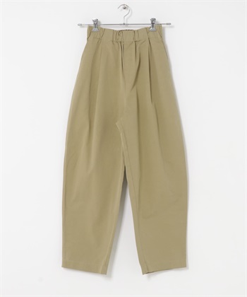 FORK&SPOON 棉質斜紋弧線剪裁長褲(膚色-2-BEIGE)