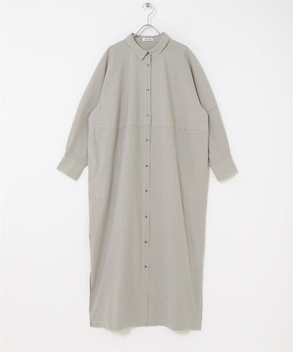 FORK&SPOON 樽形剪裁襯衫洋裝(格紋-1-CHECK)