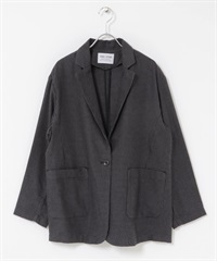 FORK&SPOON 混麻料西裝外套(炭灰色格紋-1-其他灰色)