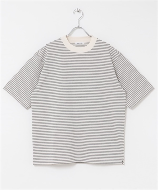 FORK&SPOON 多彩橫紋T恤(象牙白x炭灰色-4-CHARCOAL GRAY)