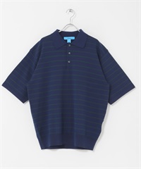 FORK&SPOON 橫紋短袖針織POLO衫(藏青色ｘ綠色-4-其他藍色)