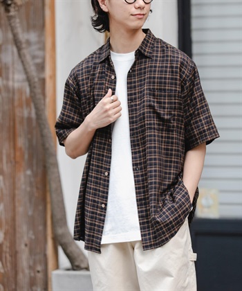 FORK&SPOON 棉嫘縈格紋襯衫