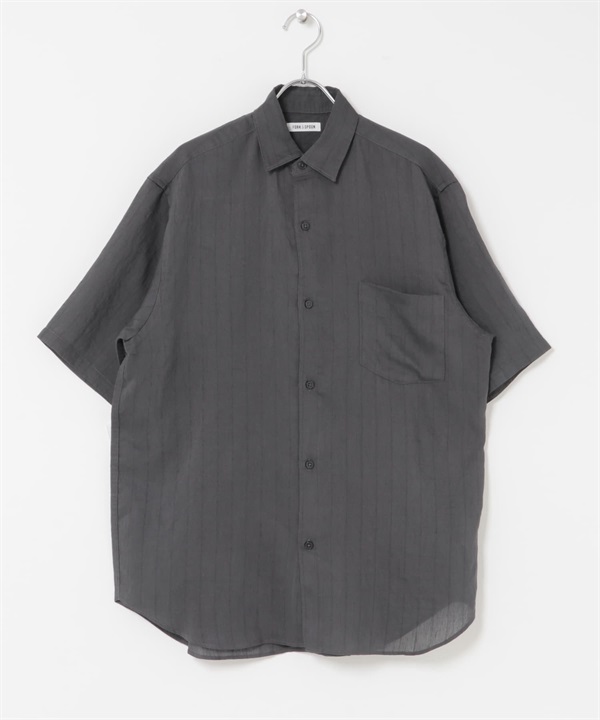 FORK&SPOON 透膚直條紋襯衫(炭灰色-4-CHARCOAL GRAY)